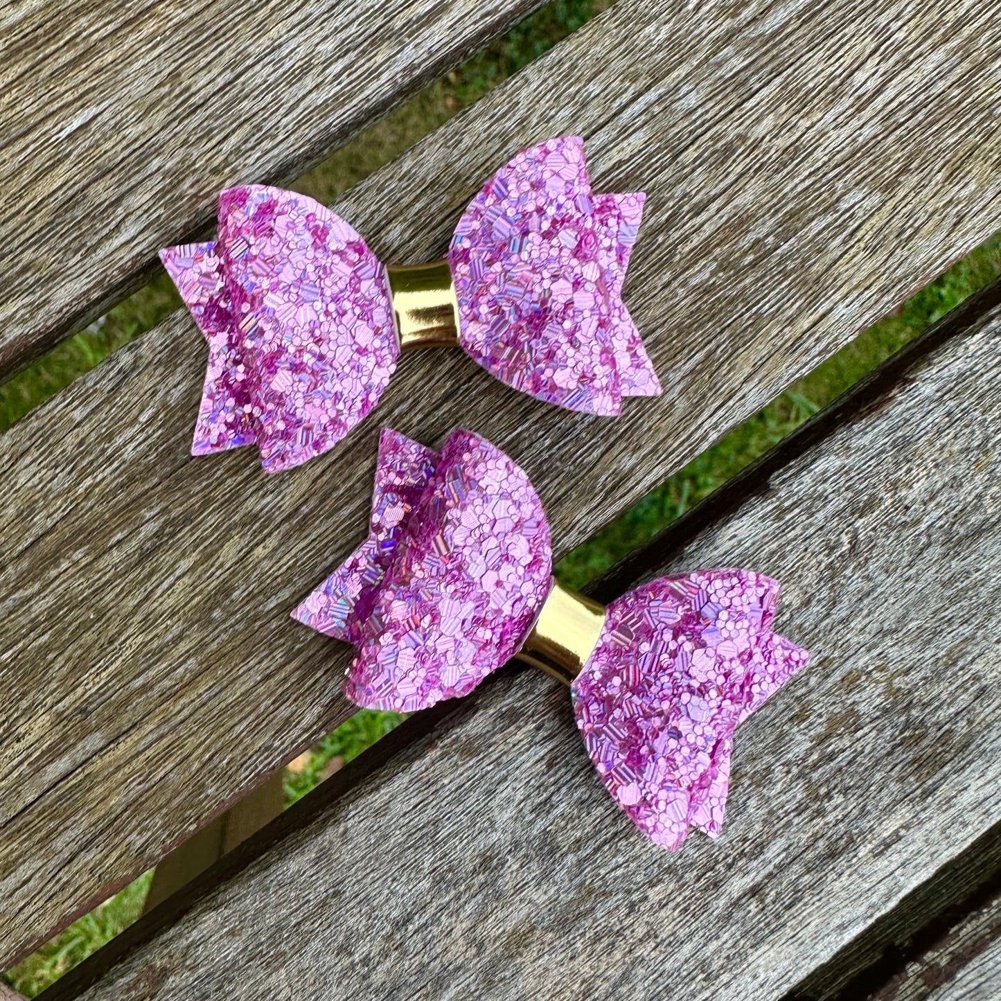 Baby Dolly Glitter Bows// Lilac Holographic