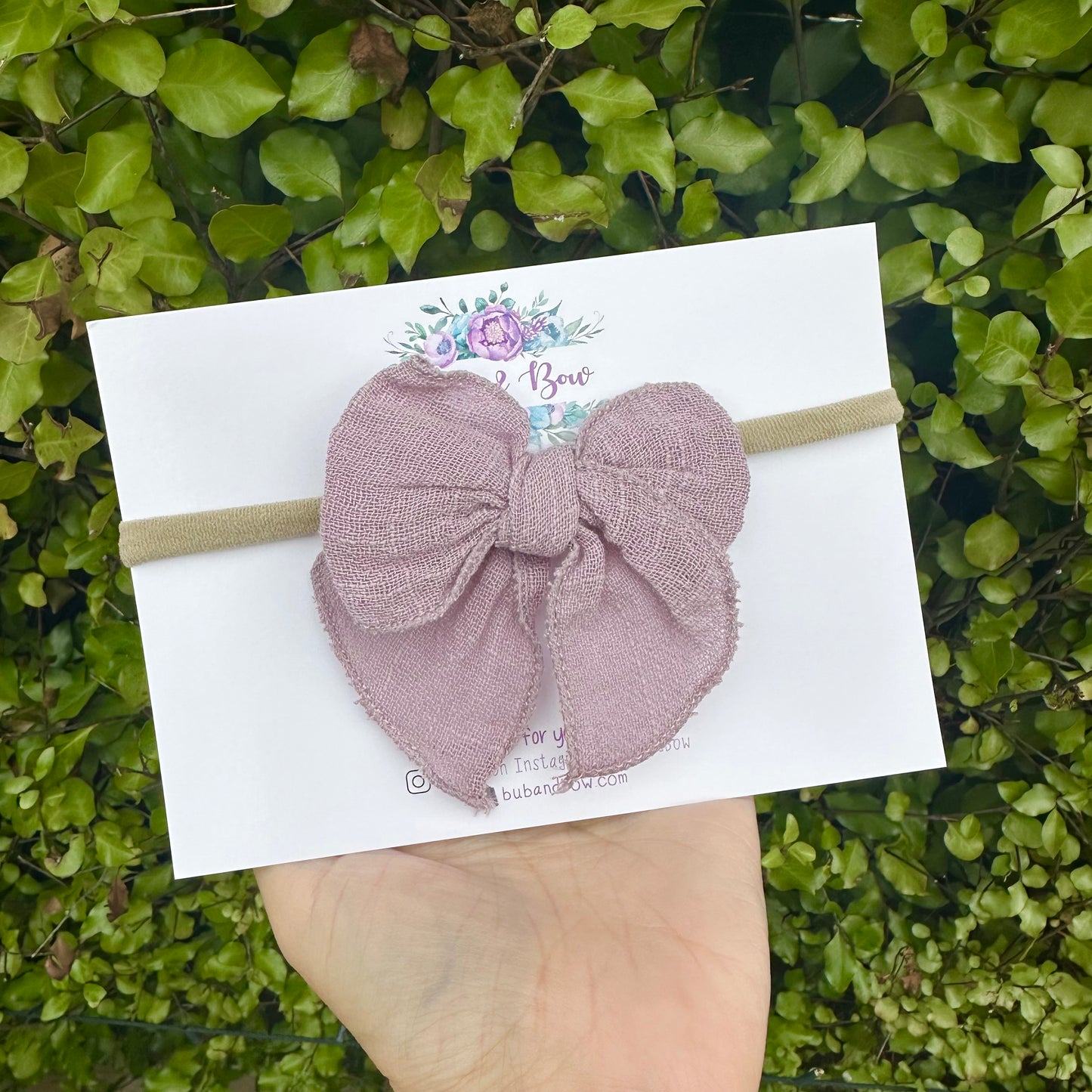 Fabric Bow on Nylon Headband