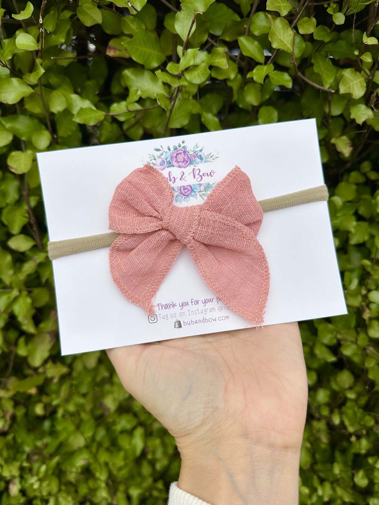 Fabric Bow on Nylon Headband