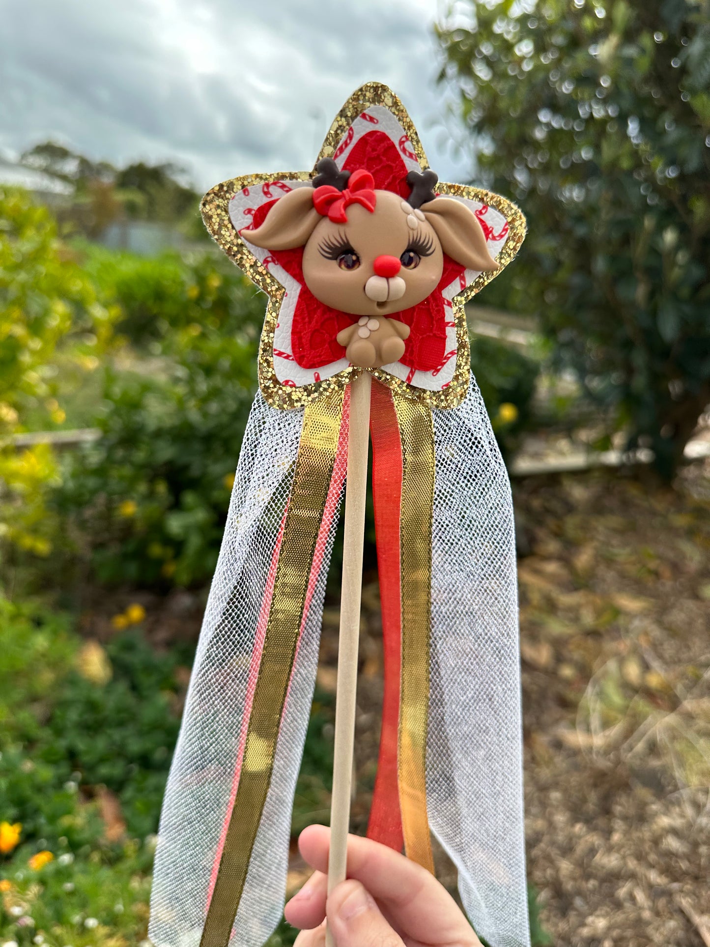 OOAK Reindeer Clay Wand