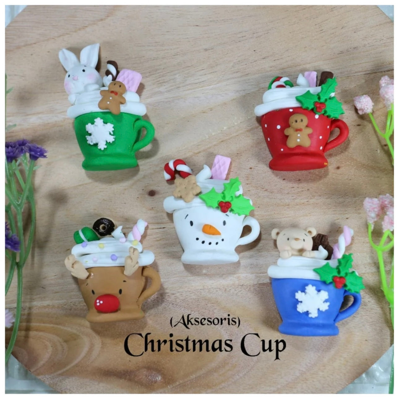 Custom White Cup Clay Bow
