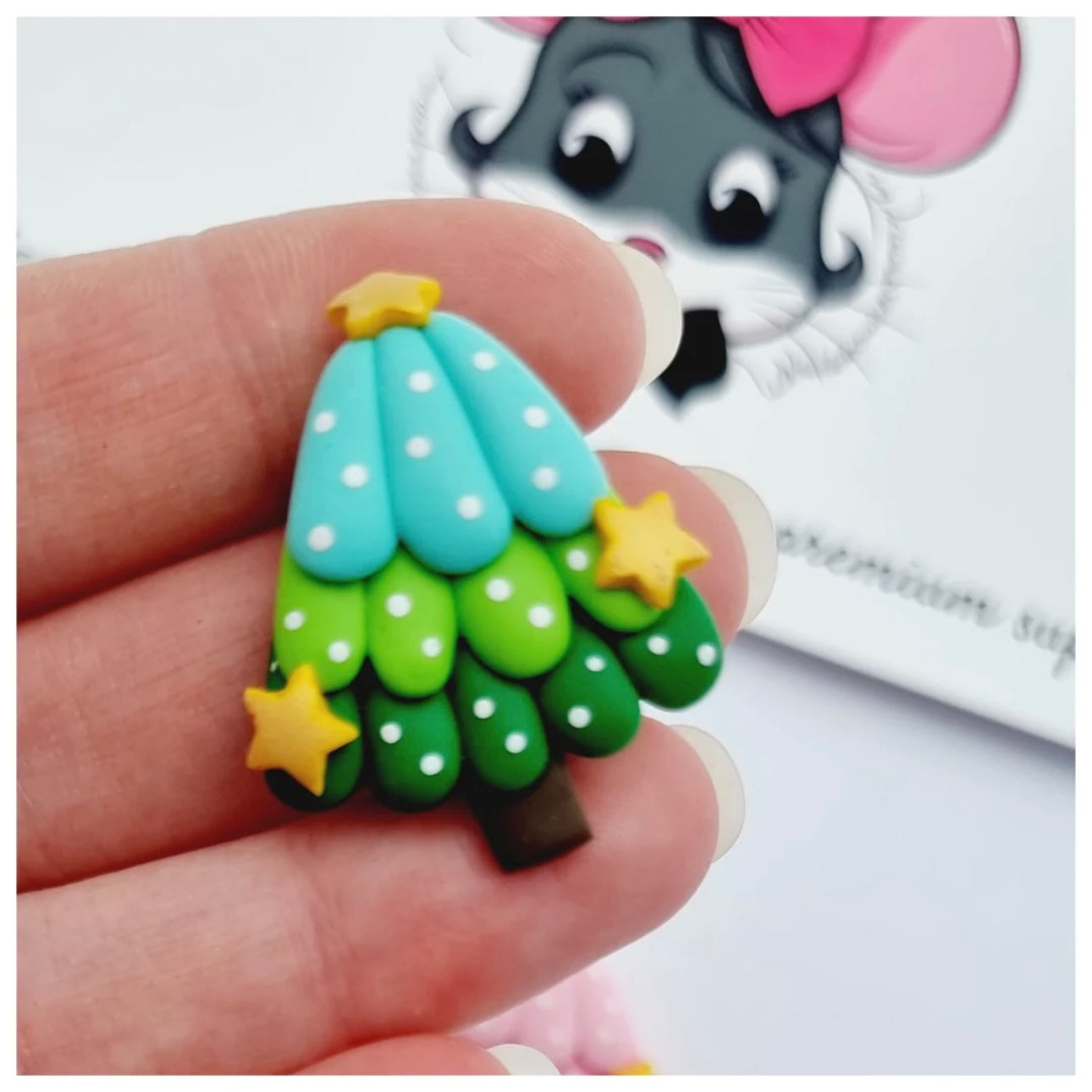 Custom Christmas Tree Clay Bow