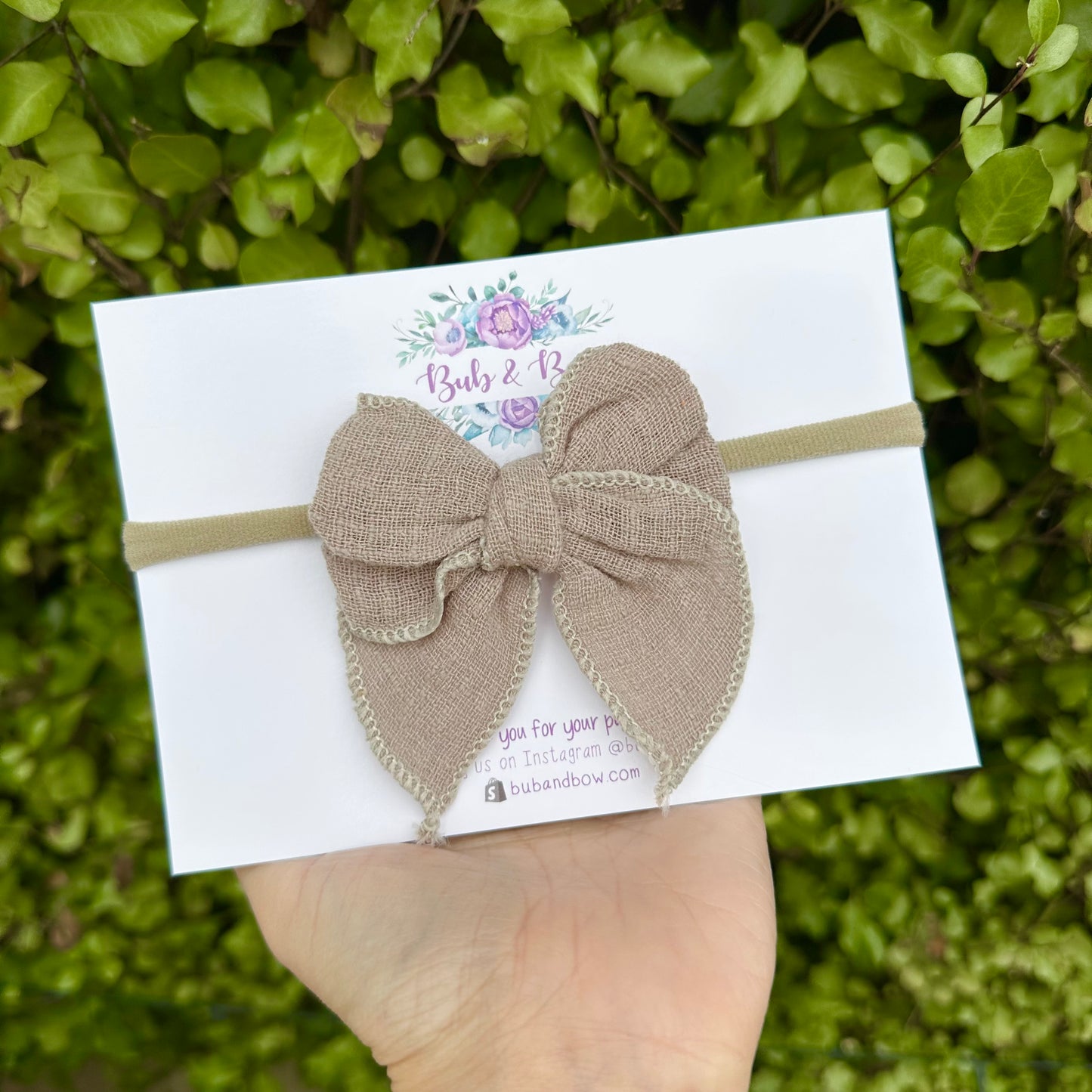 Fabric Bow on Nylon Headband
