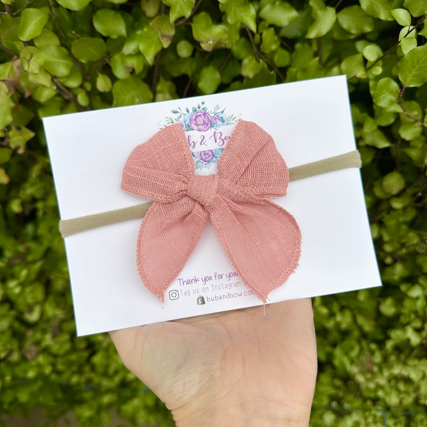 Fabric Bow on Nylon Headband