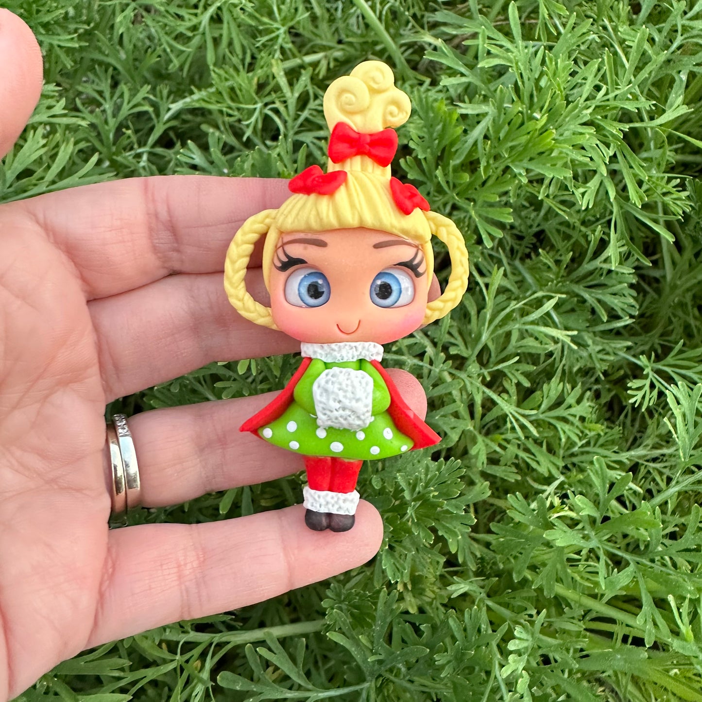 Custom Christmas Girl Clay Bow