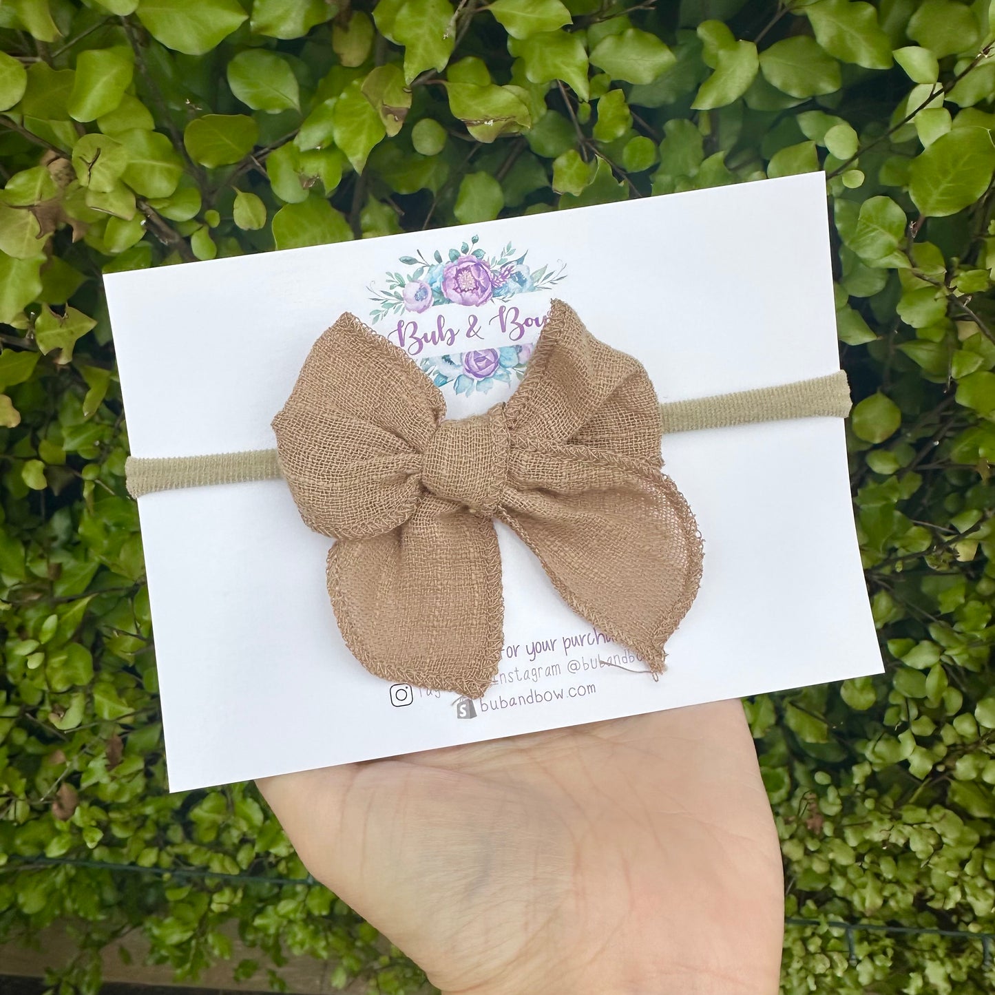 Fabric Bow on Nylon Headband