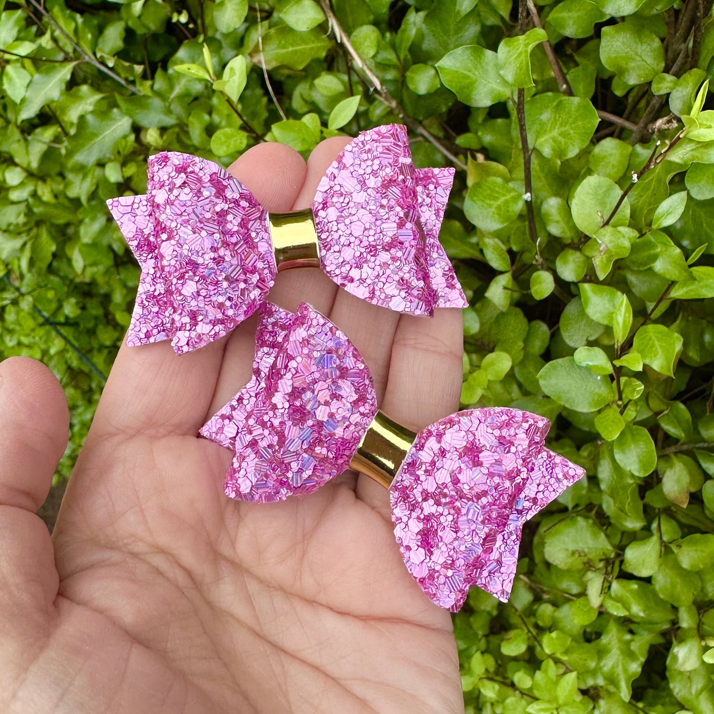 Baby Dolly Glitter Bows// Lilac Holographic