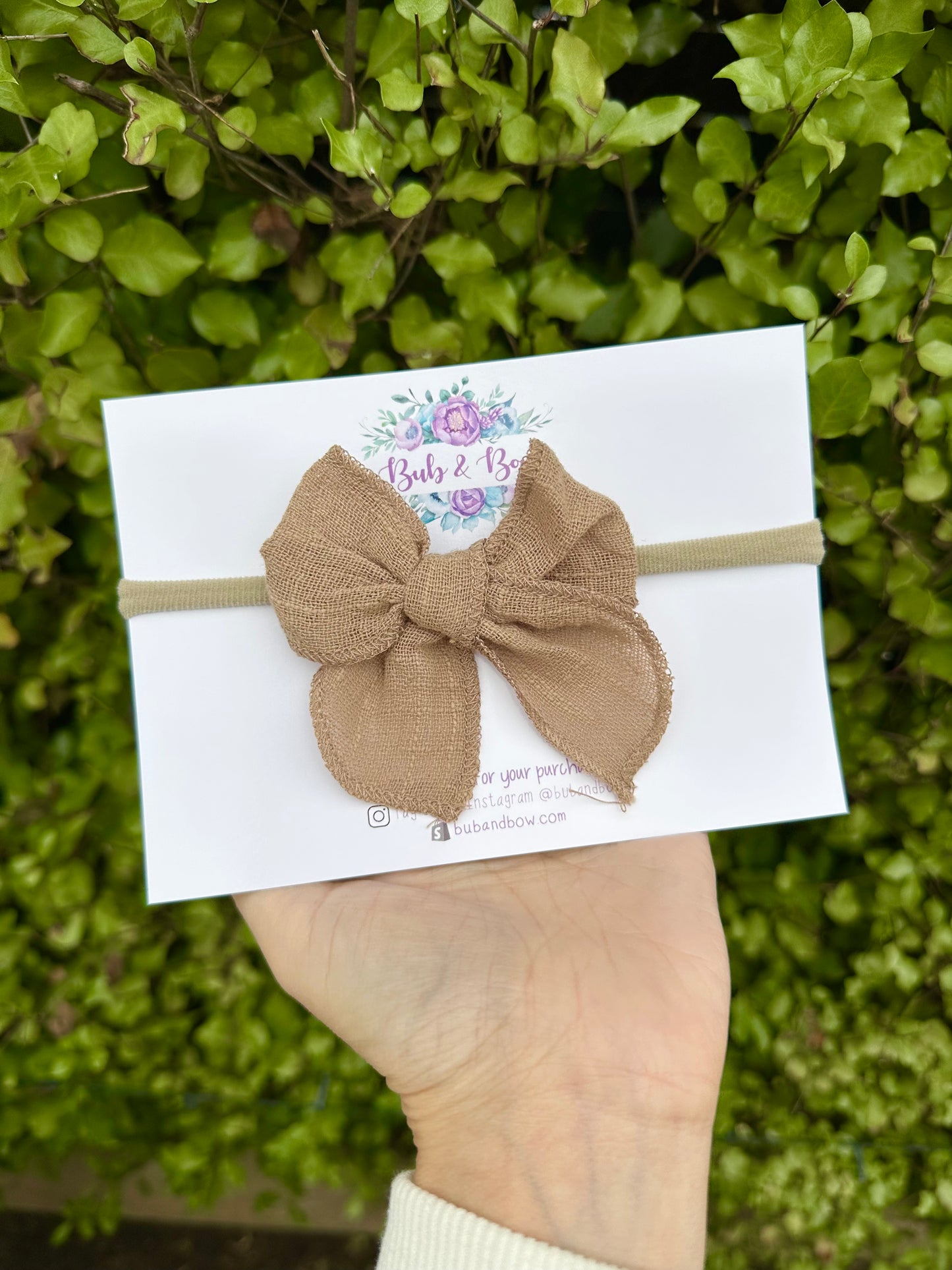 Fabric Bow on Nylon Headband