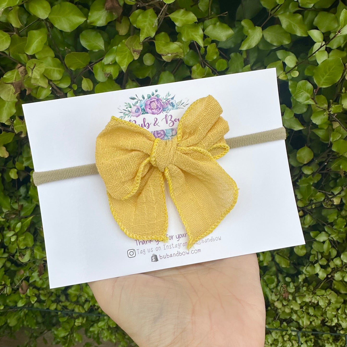 Fabric Bow on Nylon Headband