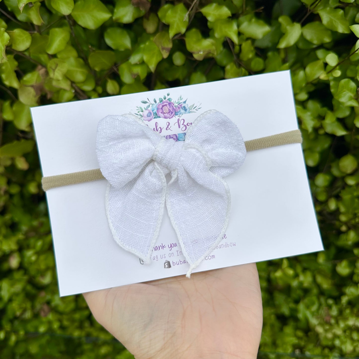 Fabric Bow on Nylon Headband