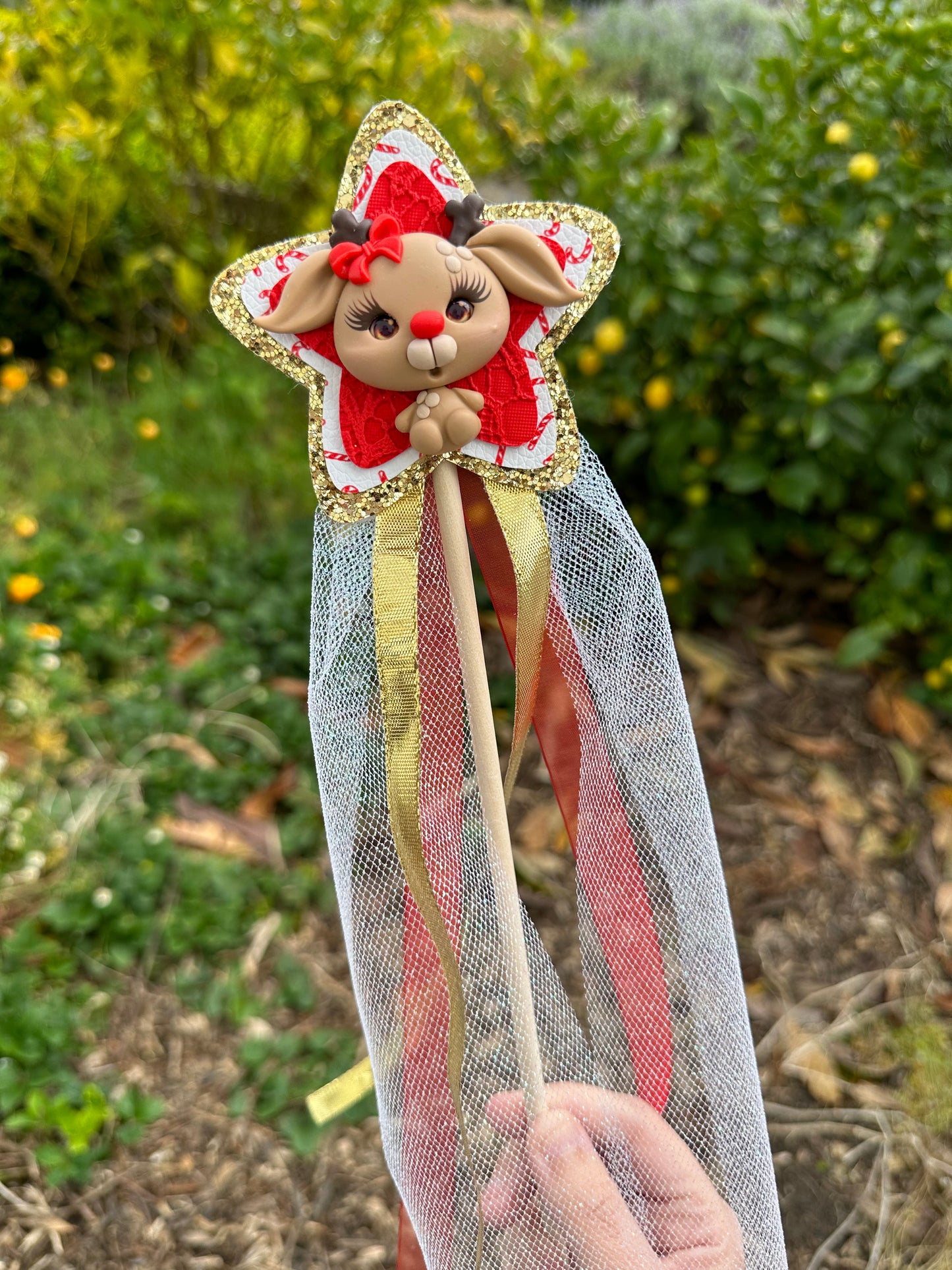 OOAK Reindeer Clay Wand