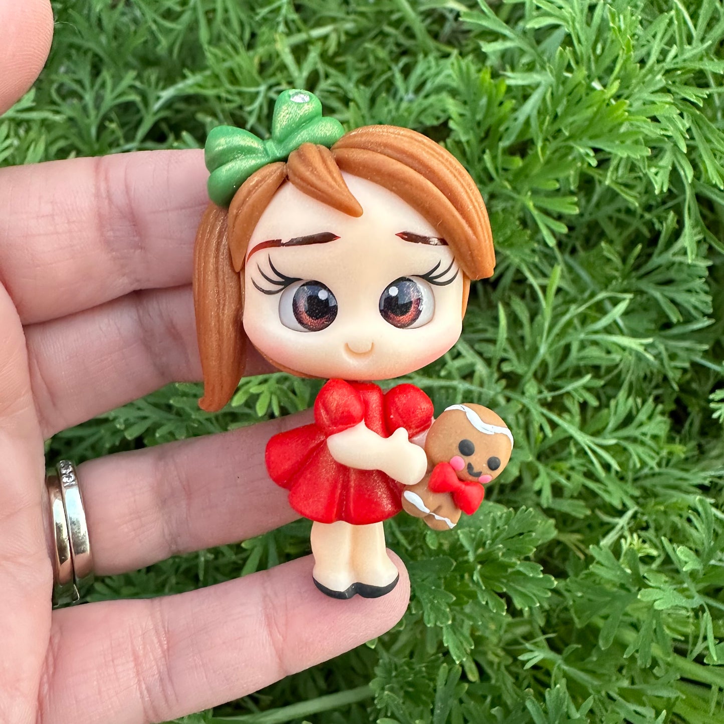 Custom Christmas Girl Clay Bow