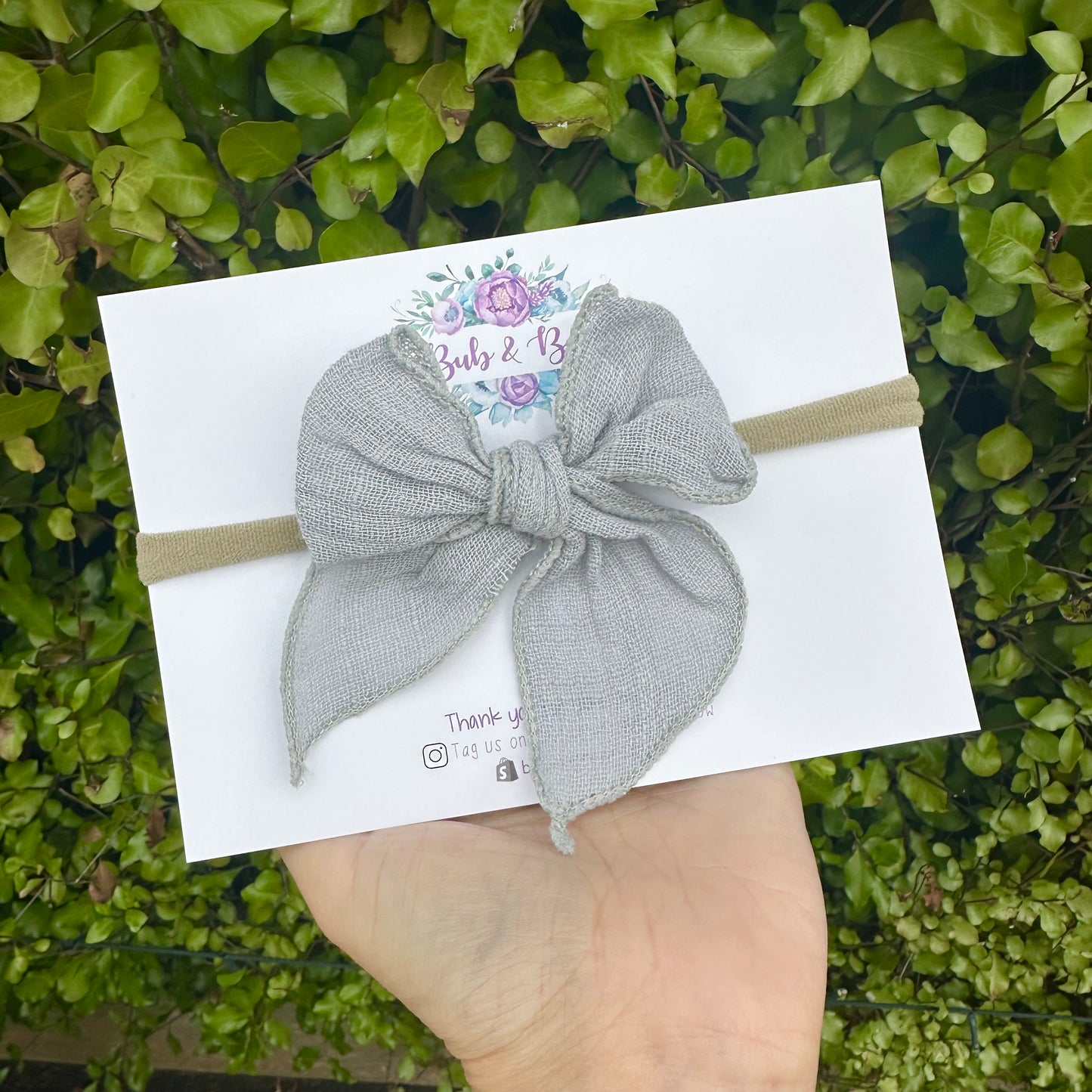 Fabric Bow on Nylon Headband