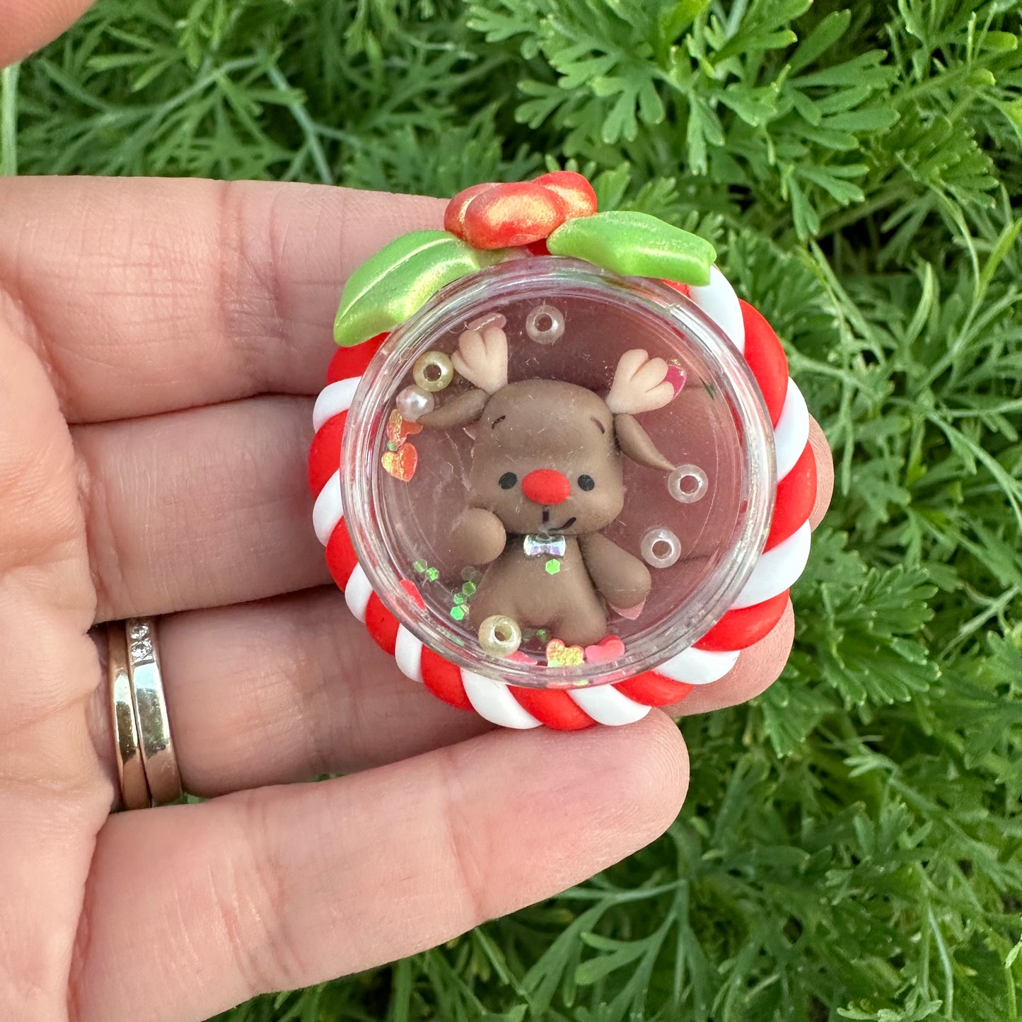 Custom Christmas Shaker Clay Bow