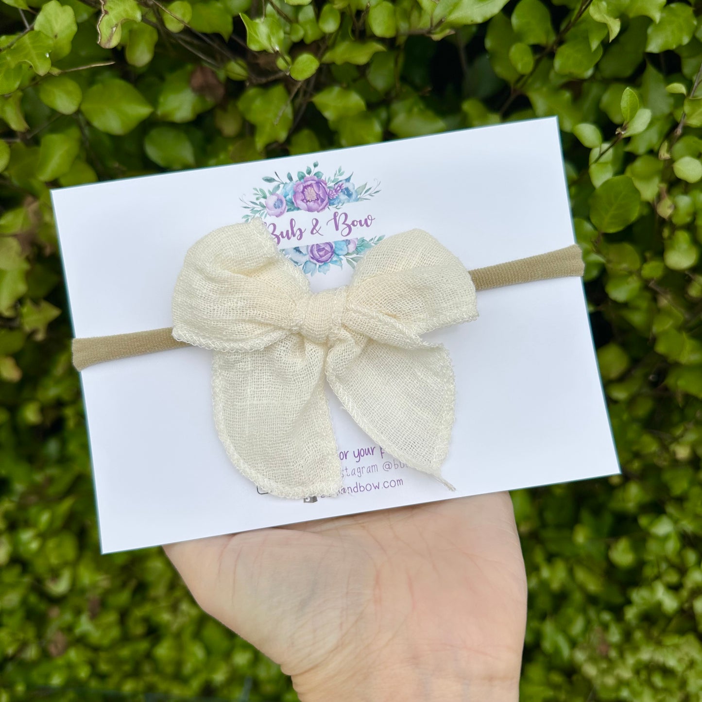 Fabric Bow on Nylon Headband