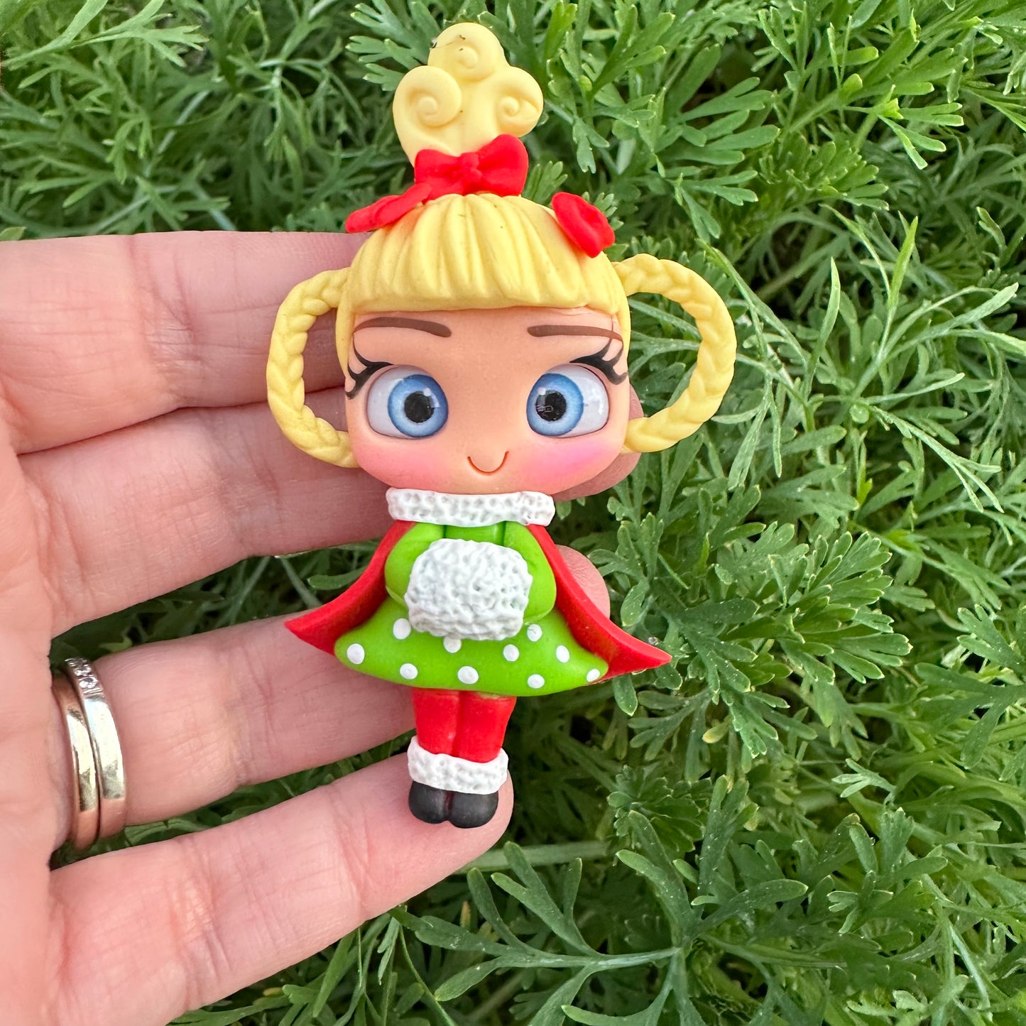 Custom Christmas Girl Clay Bow