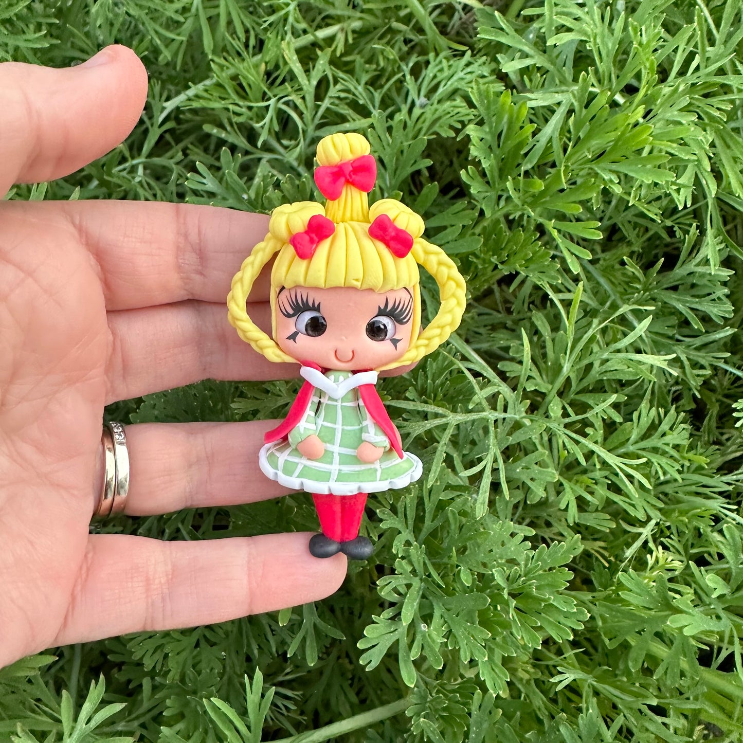 Custom Christmas Girl Clay Bow