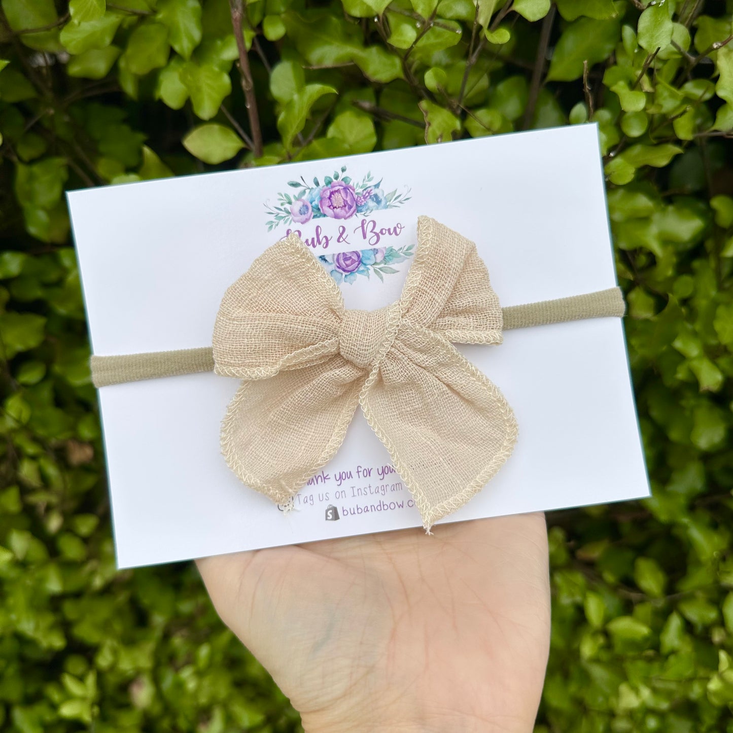 Fabric Bow on Nylon Headband