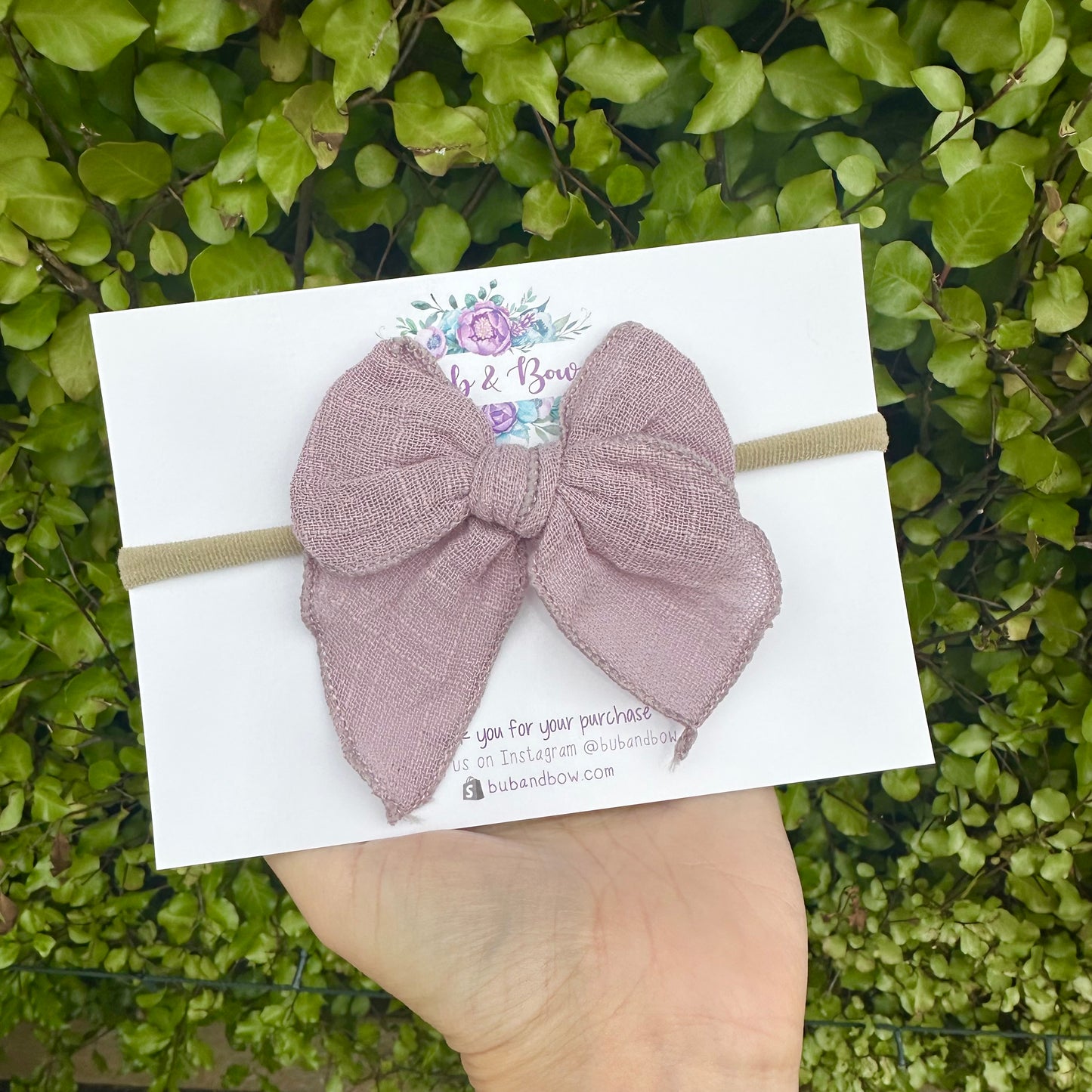 Fabric Bow on Nylon Headband