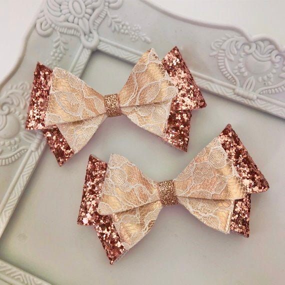 Rose Gold 'Double Cherub' Bow