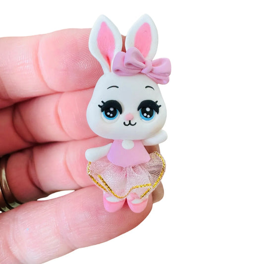 Pink Bunny Custom Clay Bow