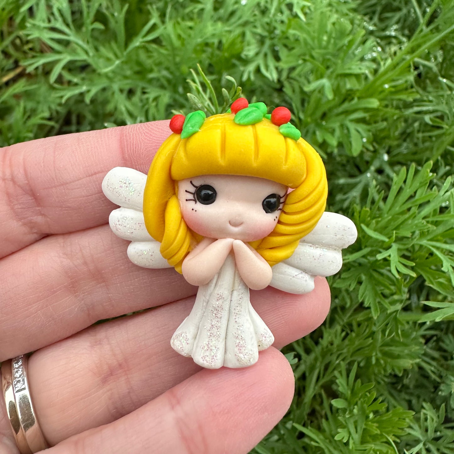 Custom Christmas Angel Clay Bow