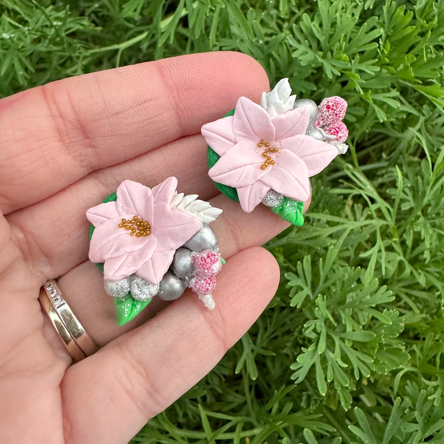 Custom Floral Clay Bow Piggys