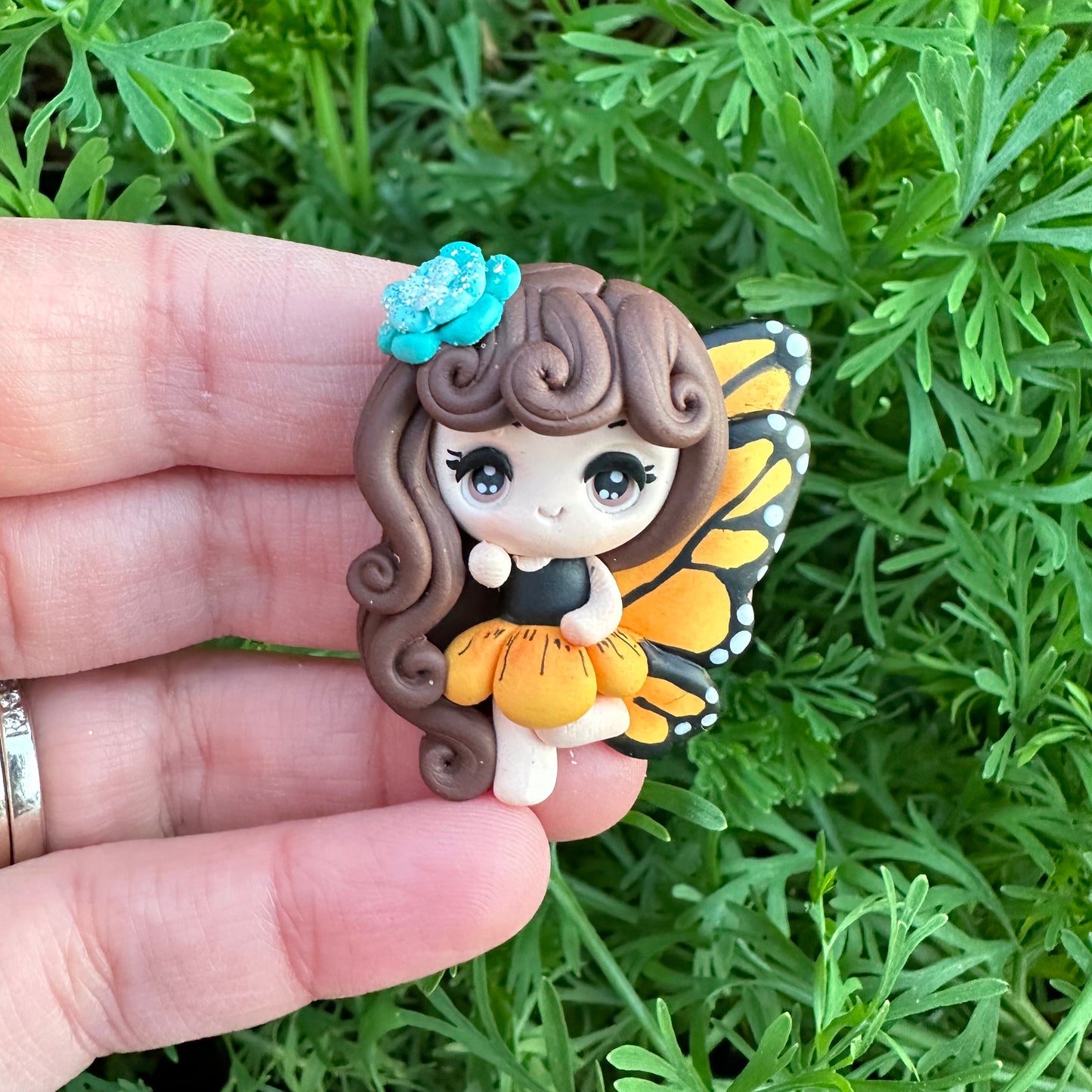 Custom Butterfly Girl Clay Bow