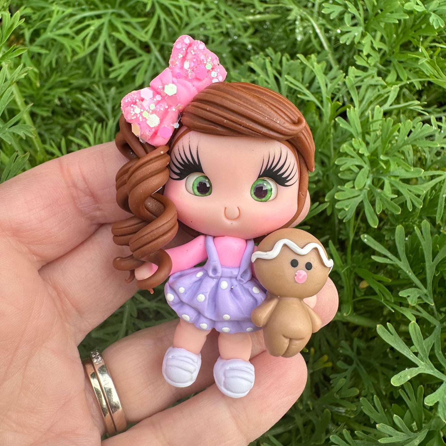 Custom Christmas Girl Clay Bow