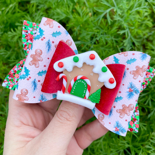 OOAK Gingerbread Big Beauty Clay Bow