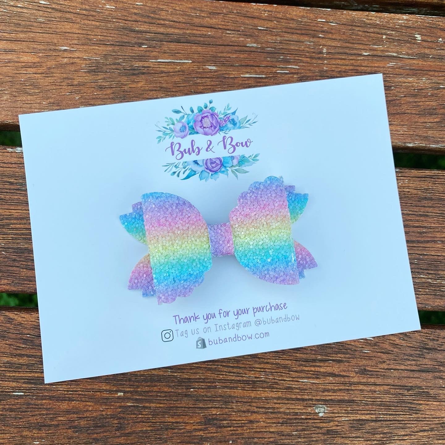 Pastel Rainbow Ombré Mermaid bow