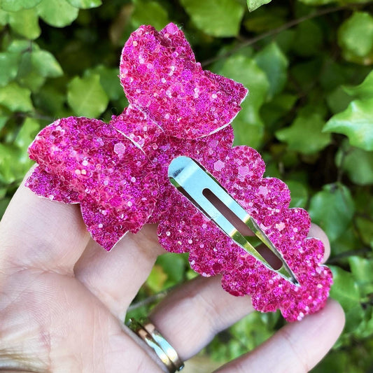 Raspberry Diamond Dust Large Snap Clip