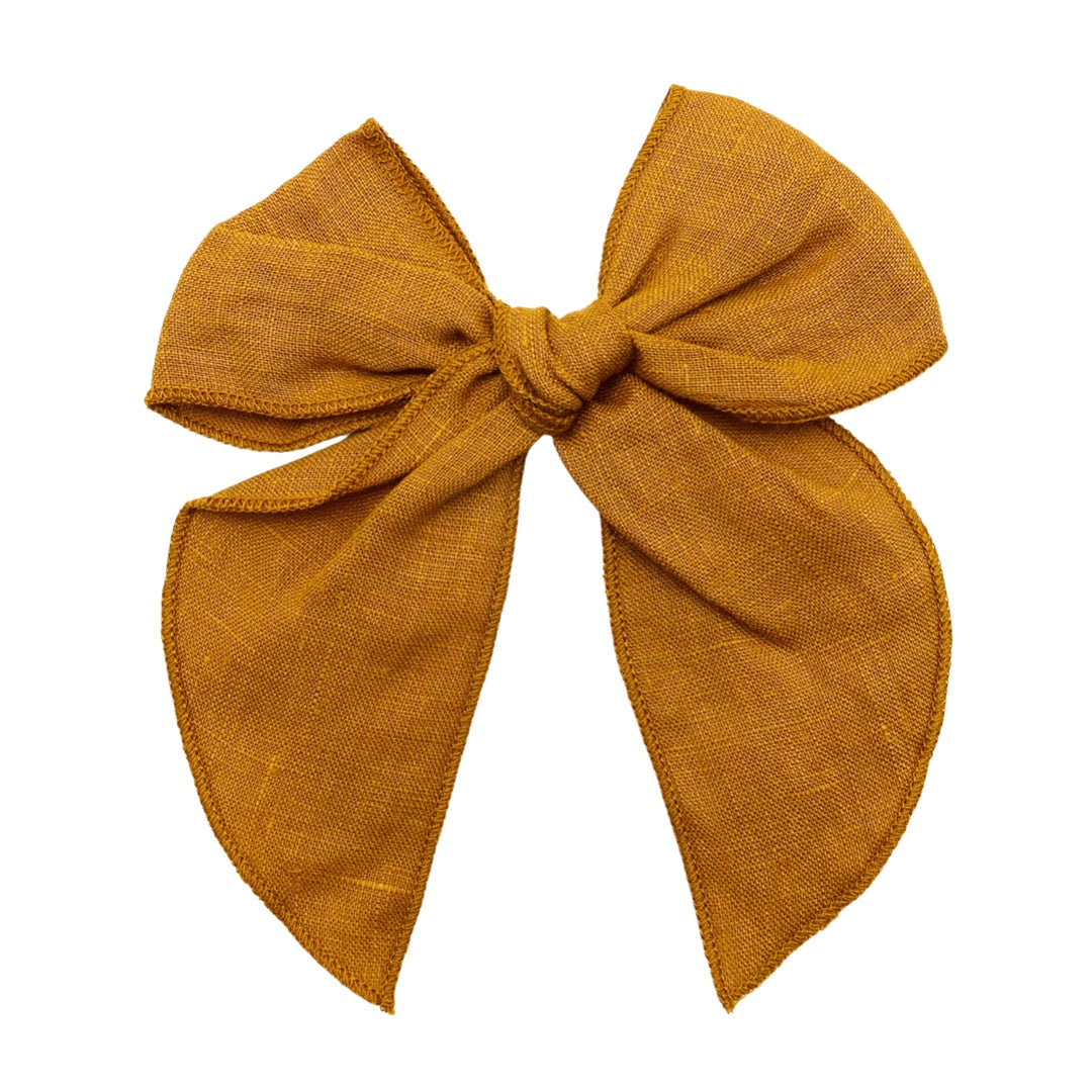Mustard Linen Bow