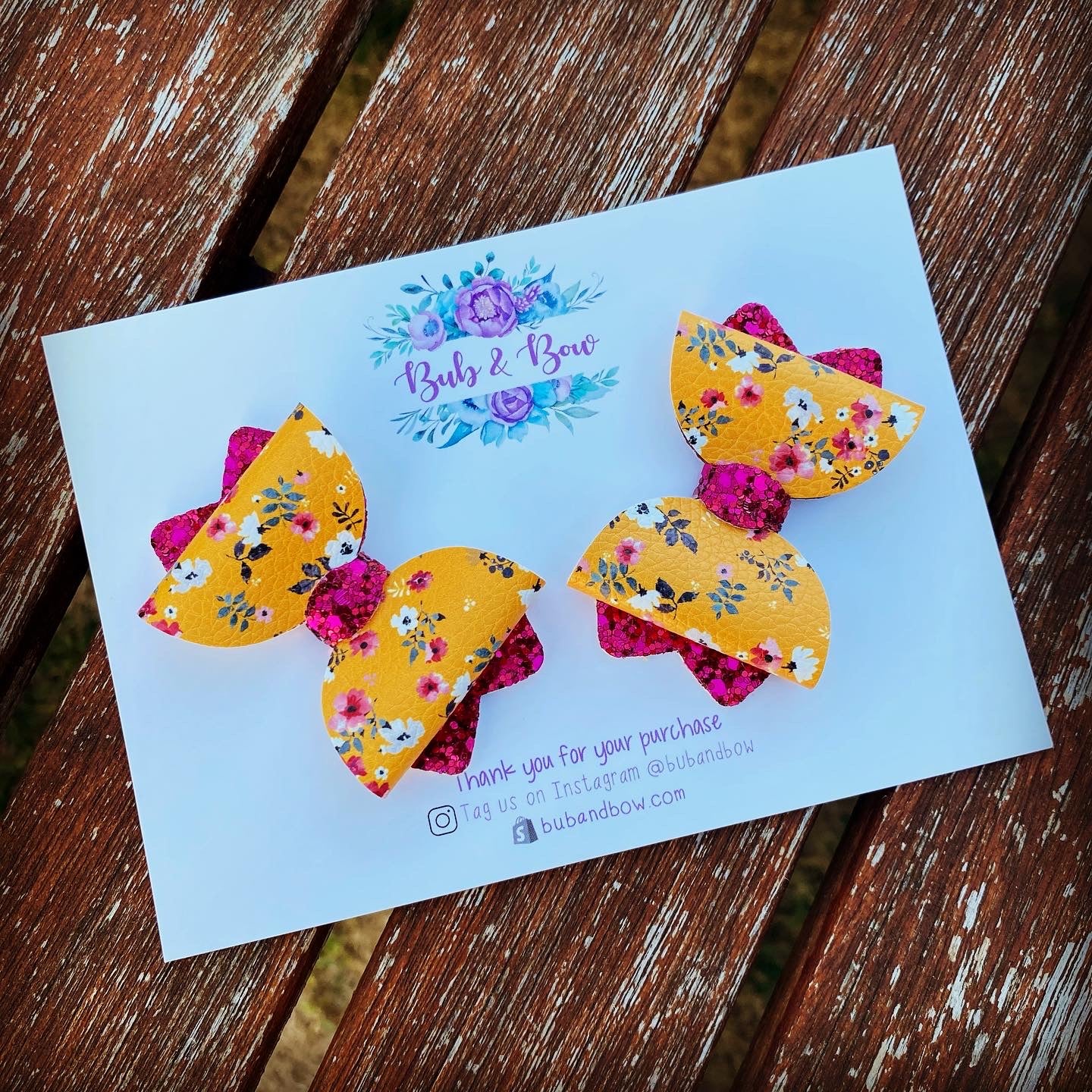 Amber Floral Kiarah Mini Piggy Clips