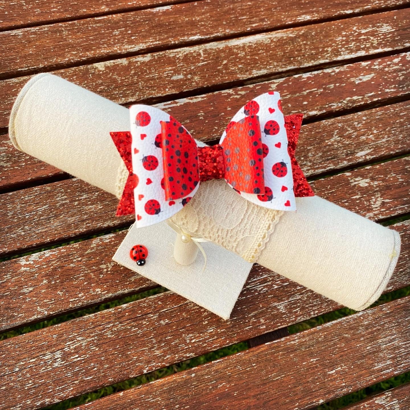 Ladybug Large Dolly bow