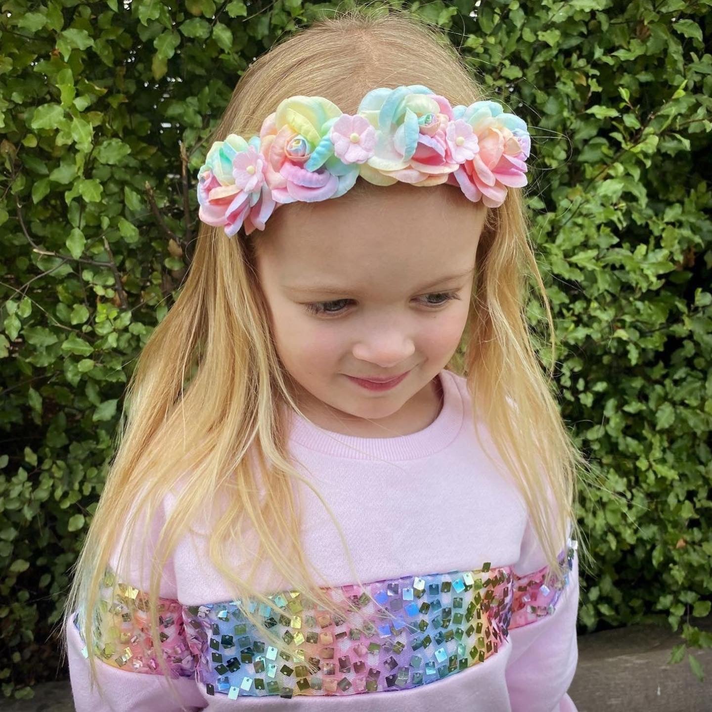 Pastel Rainbow Mulberry Flower Crown