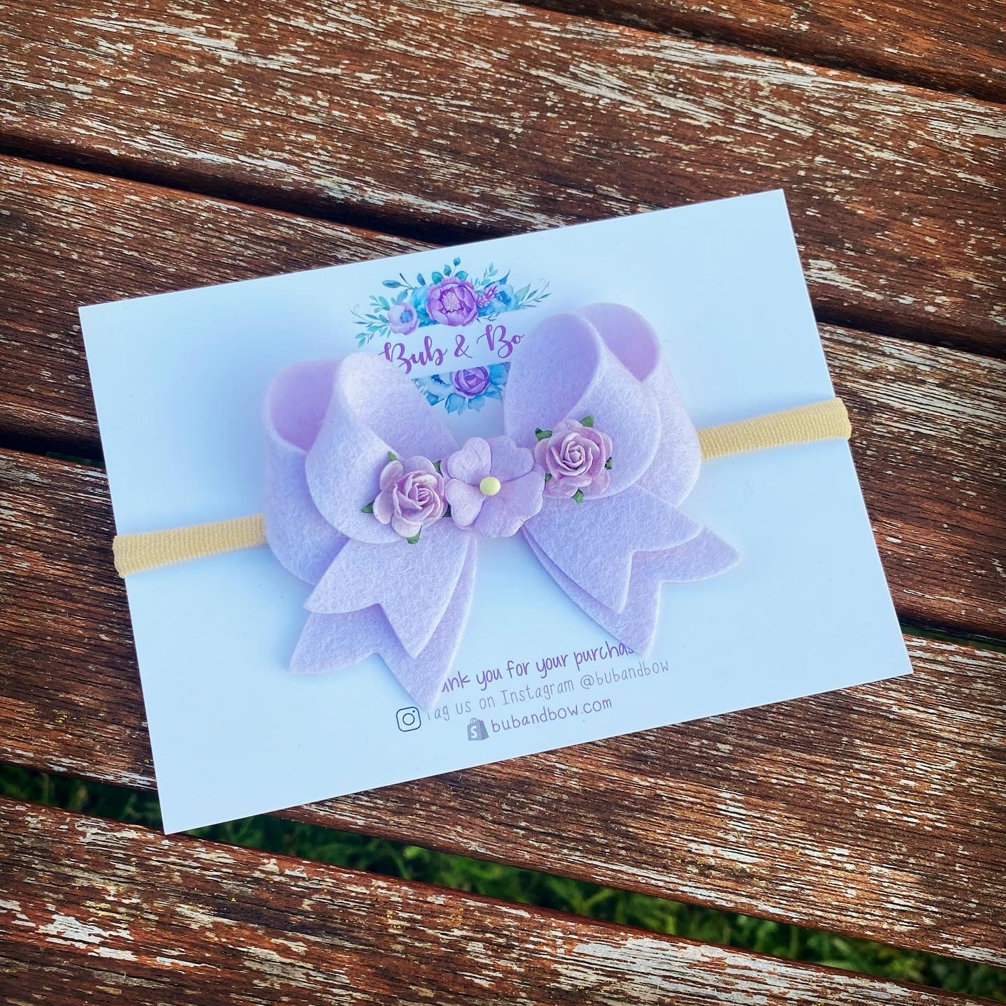 Franchi Fancy Felt Floral Bow (Lavender Kiss)