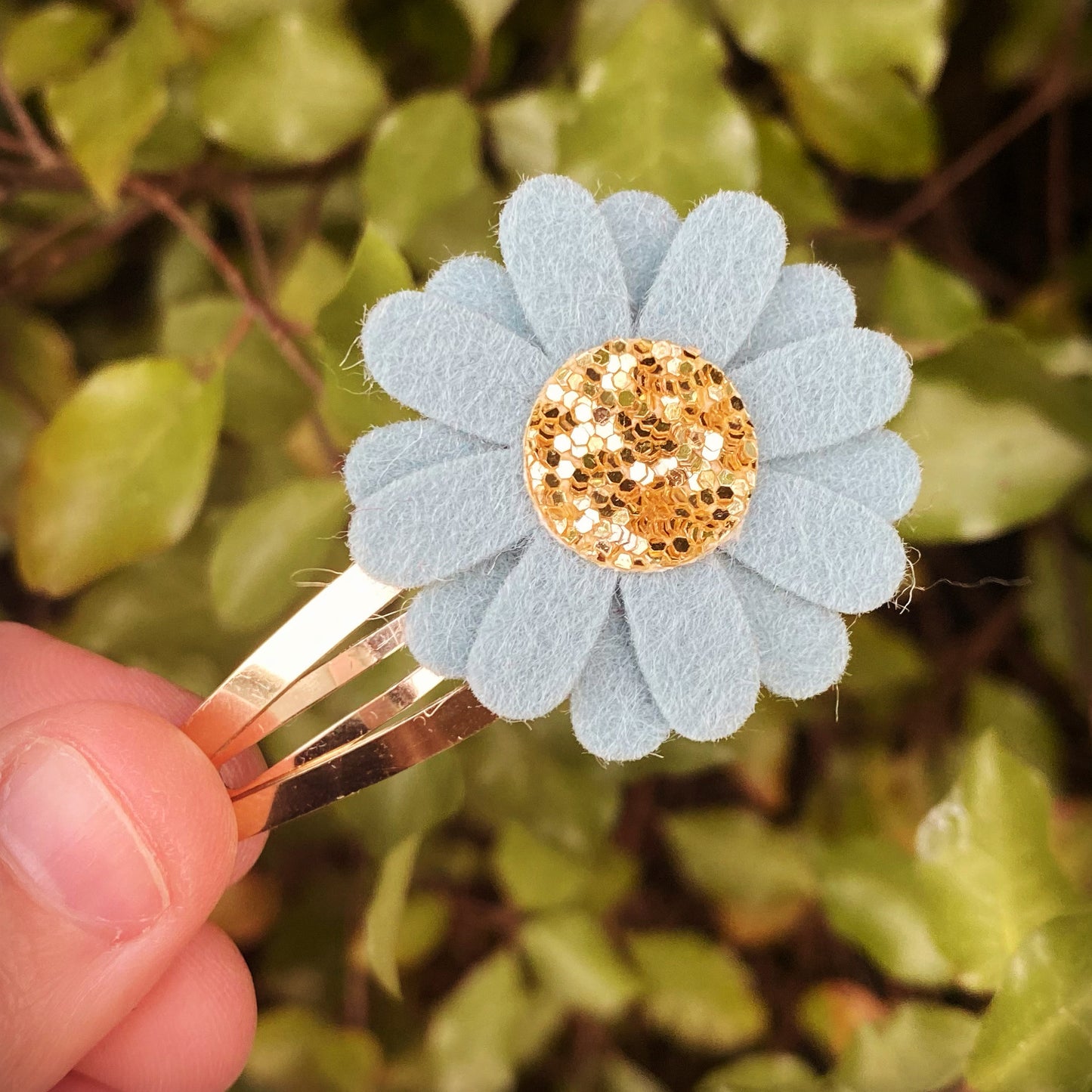 Felt Daisy Snap Clip (#61 Steel Teal)