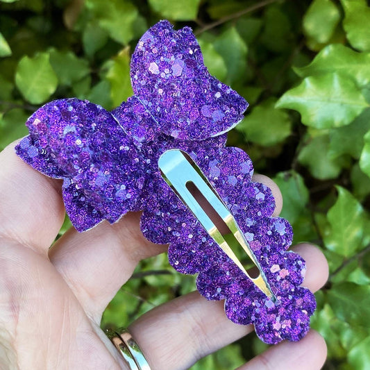 Purple Diamond Dust Large Snap Clip