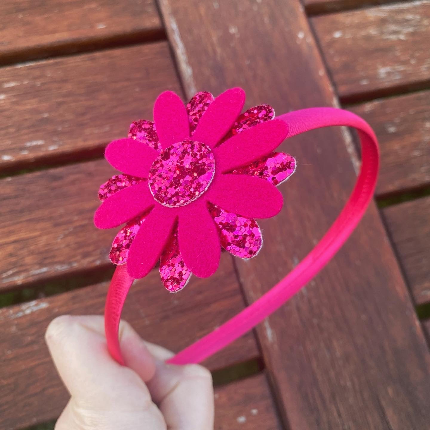 Dark Pink Satin Headband