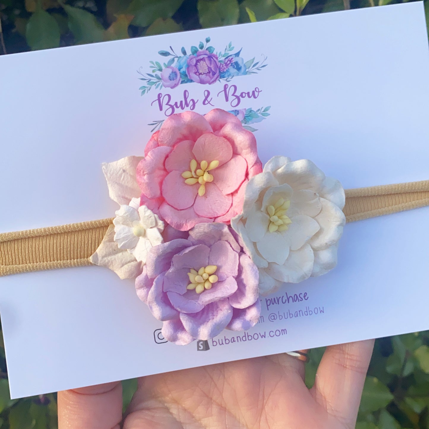 Mulberry Flower Cluster Headband