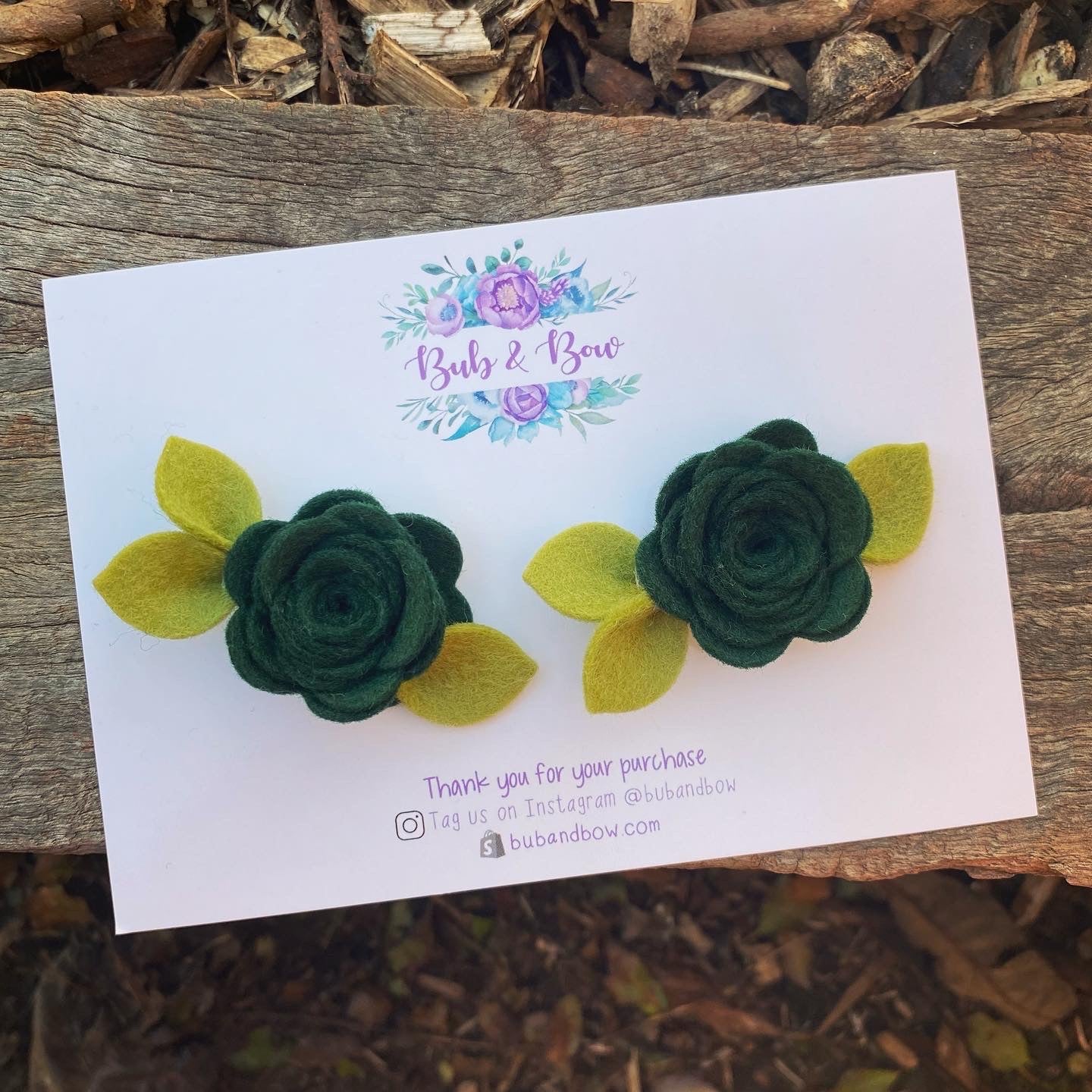 Mini Felt Bloom Piggys (Hunter Green)