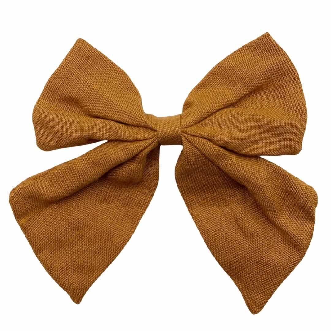 Mustard Linen Bow