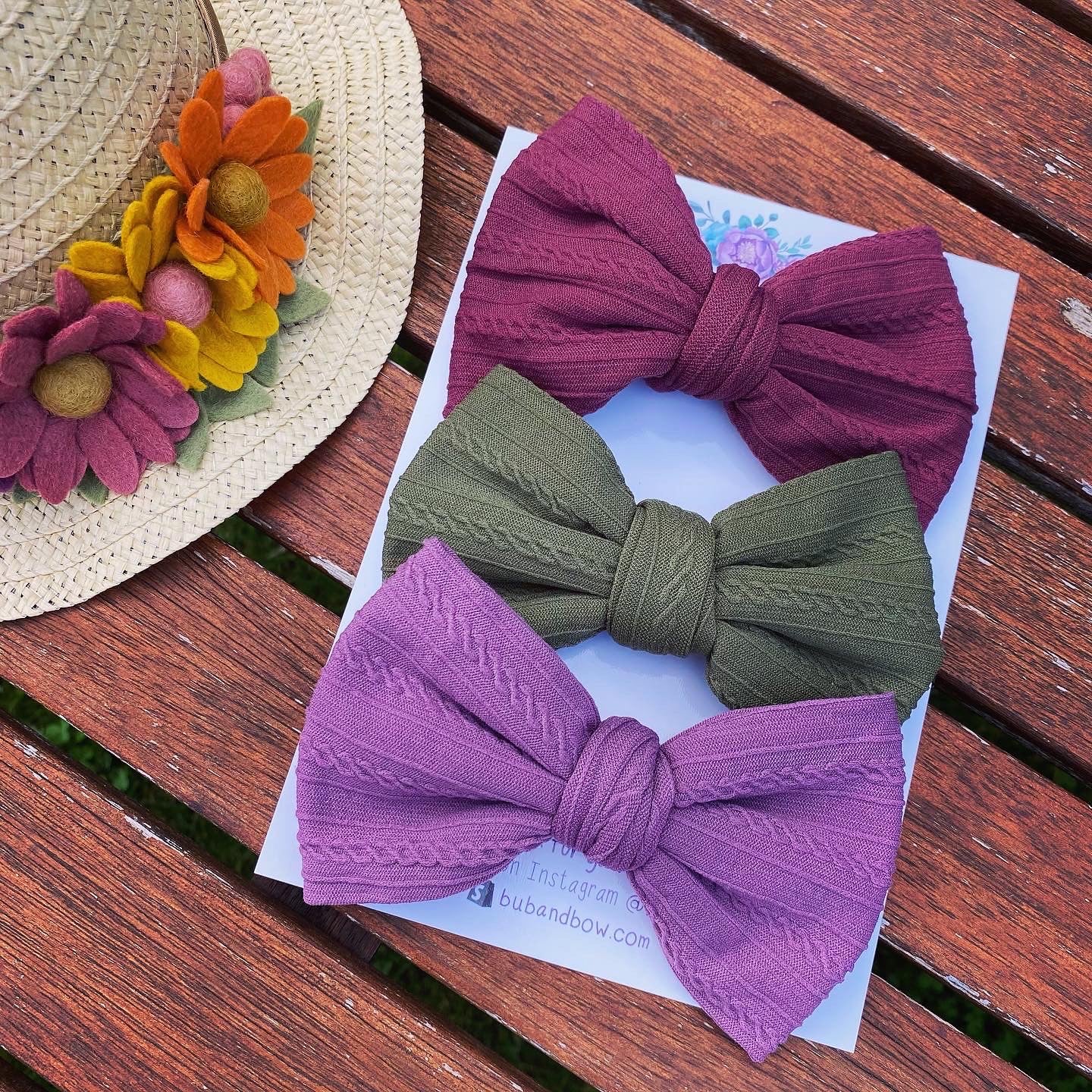 Autumn Cable Knit Bow