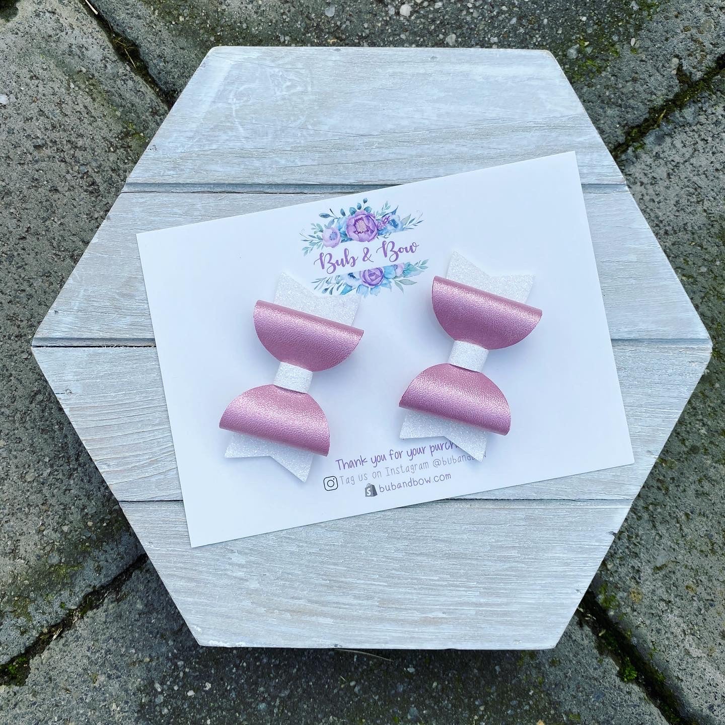 Baby Dolly Bows (petal and white)