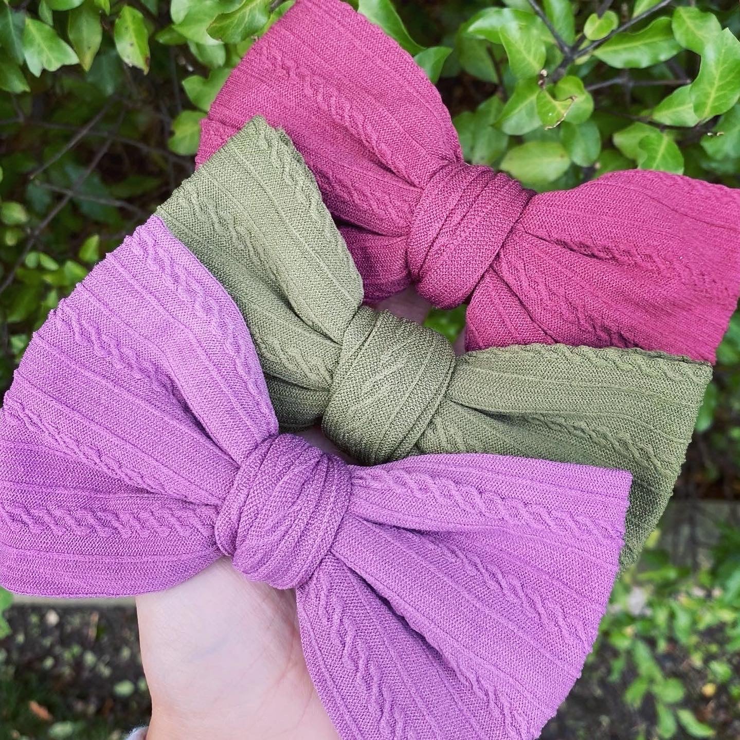 Autumn Cable Knit Bow