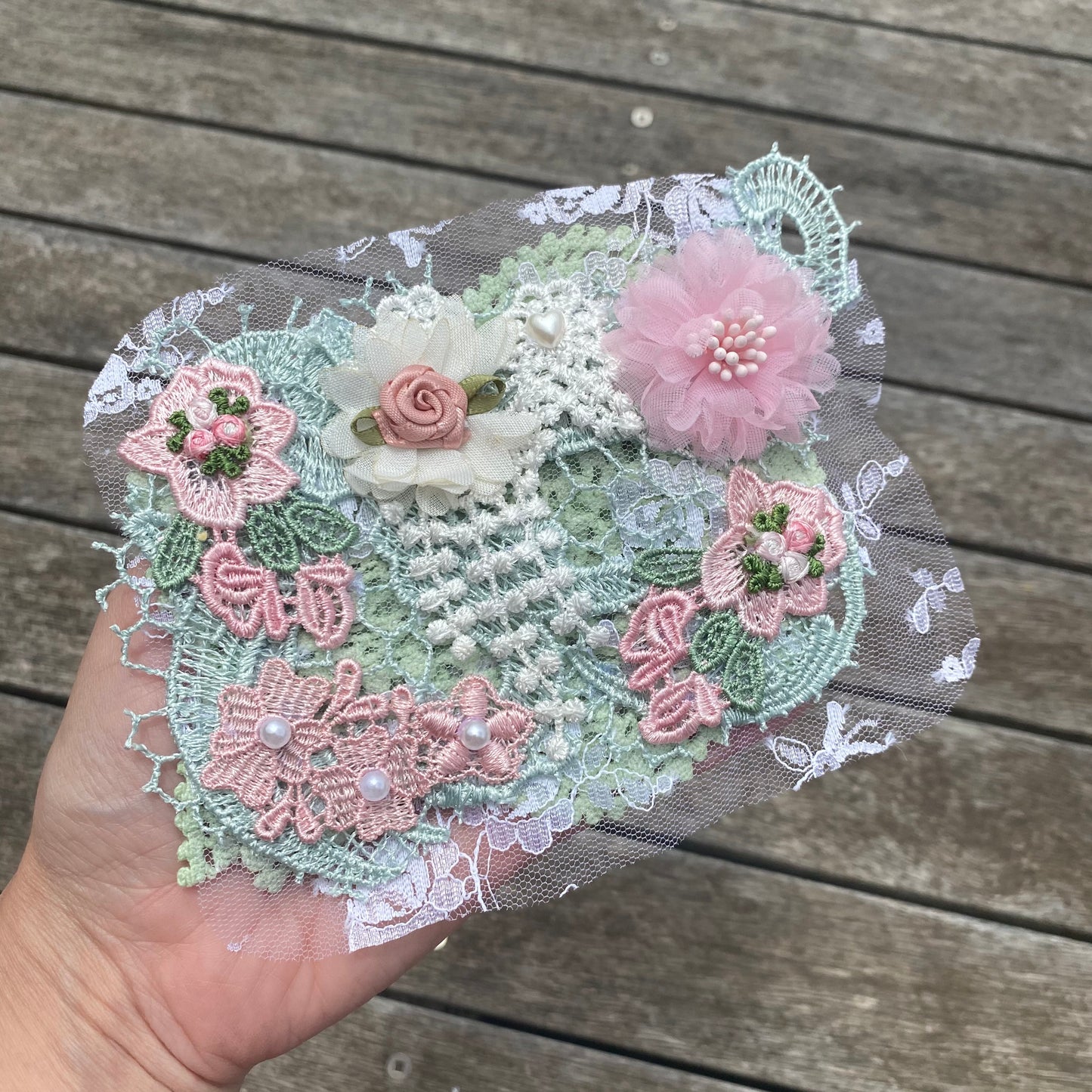 Vintage Lace Flower Fascinator