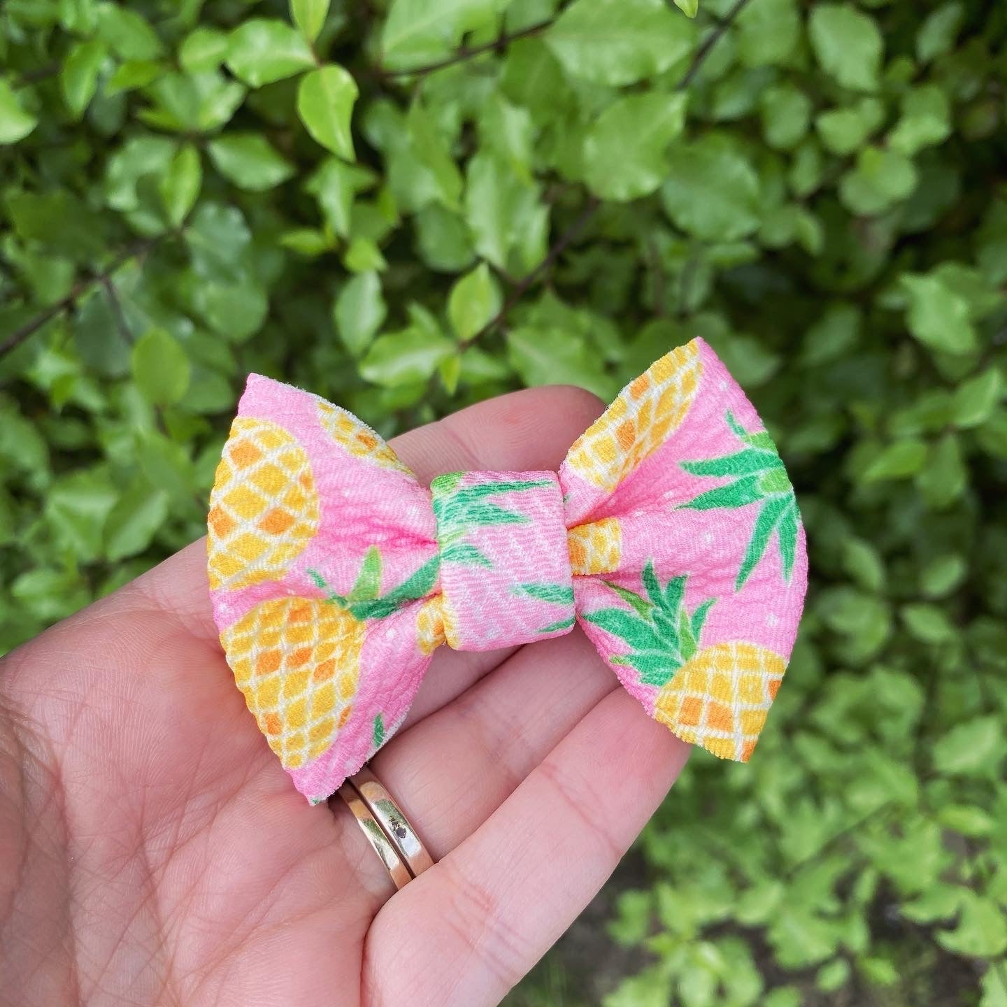 Mini Pineapple Liverpool Fabric Bow