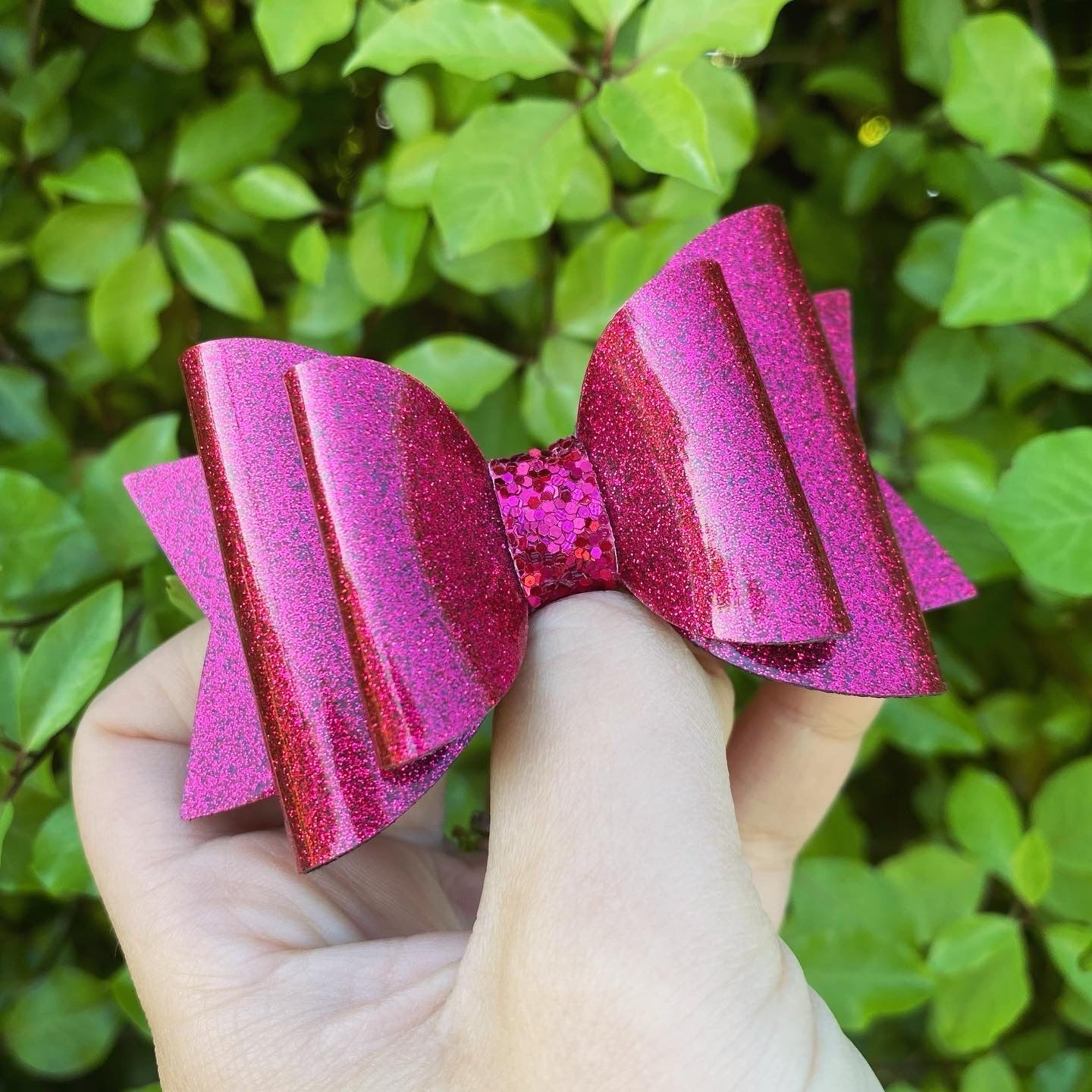 Ruby Red Glitter Gloss Dolly Bow