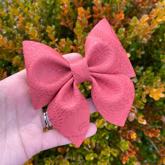 Red Vintage Embossed Floral Sailor